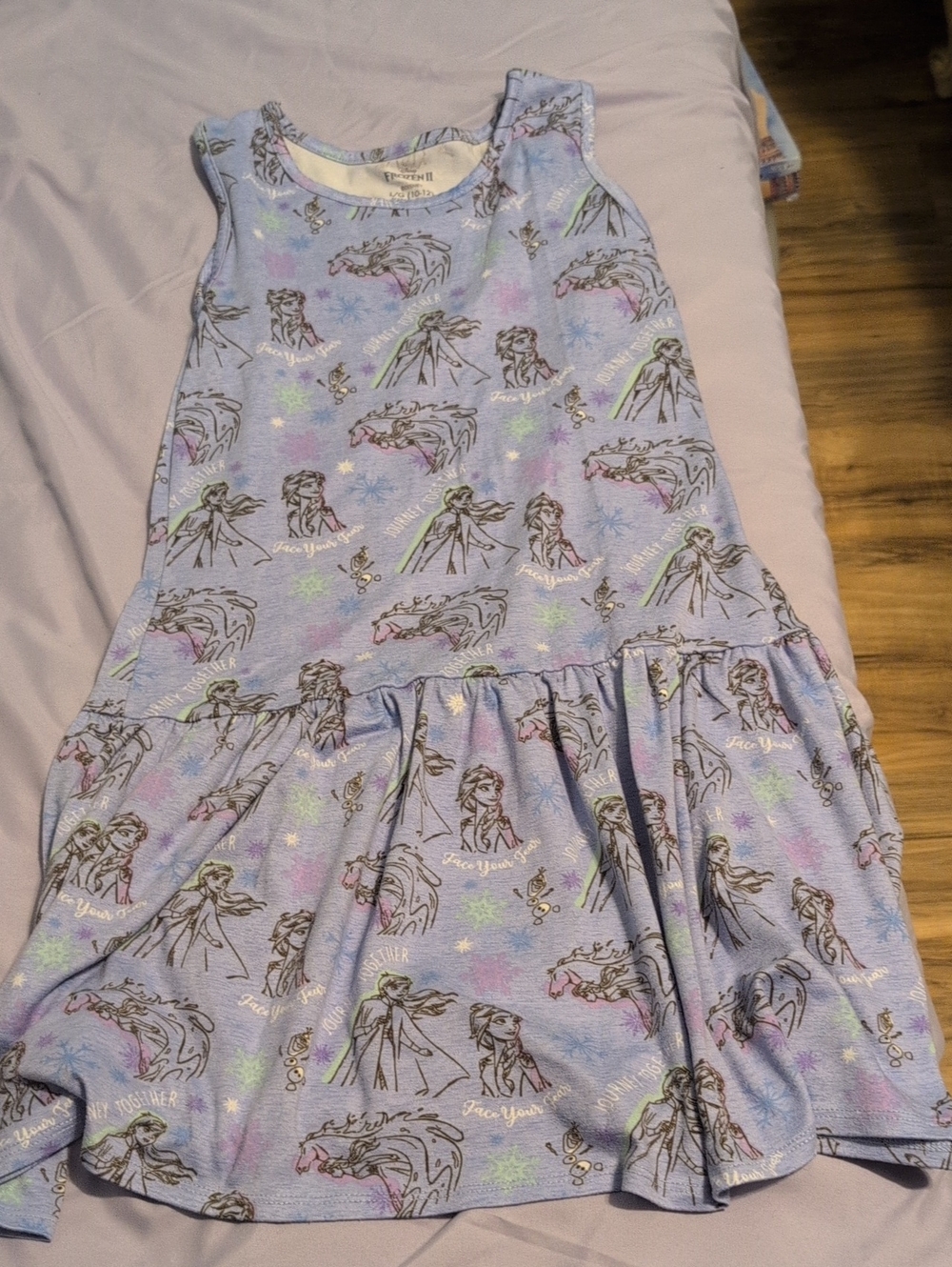 Girls' Frozen II Lavender Sleeveless Dress